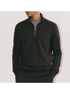Everlane The Off-Duty Terry Quarter-Zip Men's Size Medium in Black New With Tag!